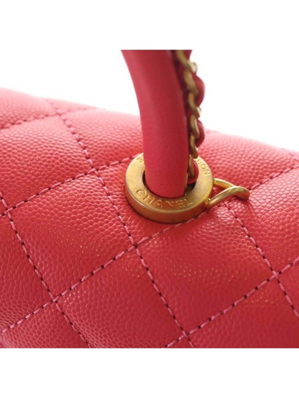 Chanel Herehandle 2-Way Mini Shoulder Bag Pink Caviar Leather Gold - Picture 7 of 9